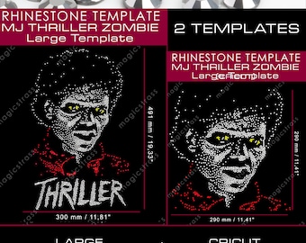 Michael Jackson Thriller Halloween Gran SS6 Diseño de diamantes de imitación brillantes, archivo digital SVG, dxf, eps, plantilla de diamantes de imitación para trazador de silueta Cricut