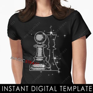 CHESS PAWN and ROOK SS6 Rhinestone Bling Crystal Diamond Instant Digital Download, svg, eps, dxf, plt, studio, Rhinestone Cricut Template