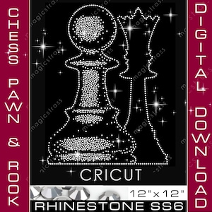 CHESS PAWN and ROOK SS6 Rhinestone Bling Crystal Diamond Instant Digital Download, svg, eps, dxf, plt, studio, Rhinestone Cricut Template