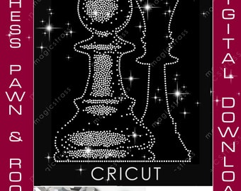 Pion d'échecs et tour SS6 Strass Bling Cristal Diamant Téléchargement numérique instantané, svg, eps, dxf, plt, studio, modèle Cricut Strass