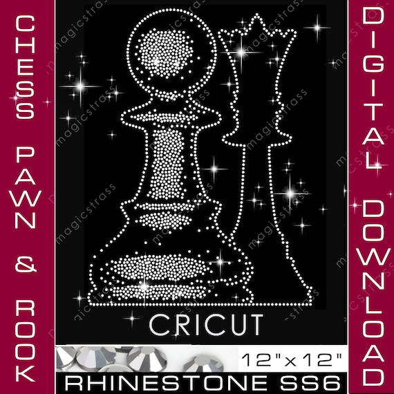 CHESS PAWN and ROOK SS6 Rhinestone Bling Crystal Diamond Instant Digital Download, svg, eps, dxf, plt, studio, Rhinestone Cricut Template