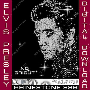 Elvis Presley SS6 Rhinestone Bling SVG Instant Digital Download, Rhinestone Large Template for silhouette cameo, plotter,NO CRICUT