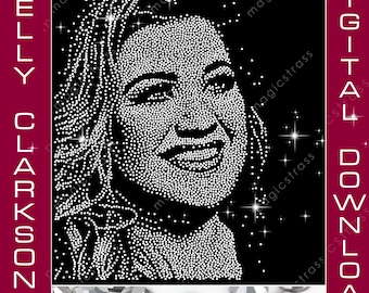 Kelly Clarkson SS6 Rhinestone Crystal Diamond SVG Descarga digital instantánea, Plantilla grande de diamantes de imitación para Silhouette Cameo, plotter, SIN CRICUT
