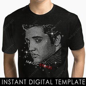 Elvis Presley SS6 Rhinestone Portrait Bling SVG Instant Digital ...