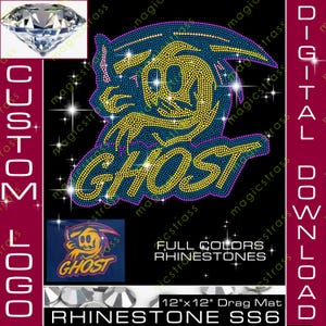 Custom Rhinestone Template SS6 Logo Bling SVG, Full Color Rhinestone, Instant Digital Download, Rhinestone Template Cricut, Silhouette, Plotter