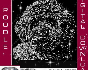 Archivo de transferencia de diamantes de imitación brillantes SS6 para planchar, SVG, EPS, DXF, descarga digital instantánea, plantilla de diamantes de imitación para trazador de silueta Cricut
