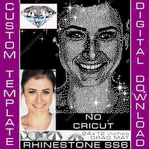 Large Custom Rhinestone Template SS6 Portrait Bling SVG Instant Digital Download,Rhinestone Template for silhouette cameo,plotter,NOT CRICUT