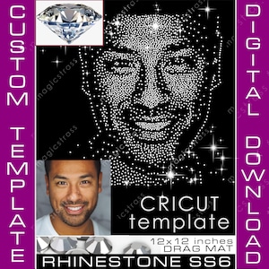 Custom Rhinestone Template SS6 Portrait Bling SVG Instant Digital Download,Rhinestone Template for Cricut, Silhouette cameo, Plotter