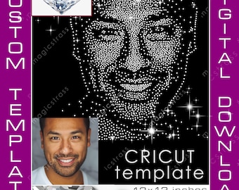 Gabarit strass personnalisé SS6 Portrait Bling SVG Téléchargement numérique instantané, Gabarit strass pour Cricut, Silhouette Cameo, Traceur