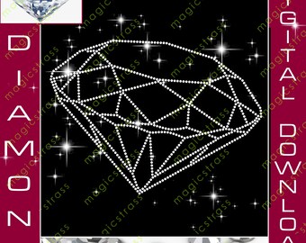 Diamond 3D SS6 Strass,Instant Digital Download, Iron On Transfer, svg, dxf, Rhinestone Template, Love Written design, silhouette, CRICUT