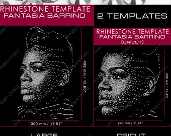 Fantasia Barrino SS6 - Plantilla de diamantes de imitación con transferencia térmica, descarga digital instantánea (svg, eps, dxf), Cricut, silueta, plotter