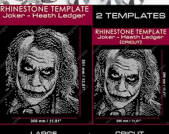 Heath Ledger Joker Halloween SS6 Large Strass Bling Silhouette Portrait,Rhinestone Template for cricut included,SVG Digital File,dxf,eps,plt