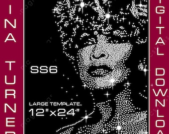 Tina Turner SS4 SS6 Rhinestone Crystal Diamond Instant Digital Download, svg, eps, dxf, plotter,silhouette, Large Rhinestone Template, No Cricut