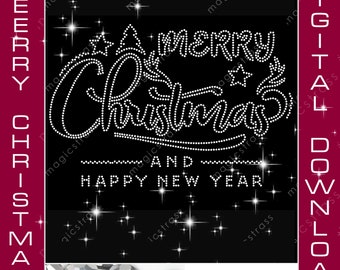 Diseño de diamantes de imitación navideños SS6, archivo digital instantáneo, SVG, DXF, plantilla de diamantes de imitación navideños para Cricut, Silhouette, plotter.