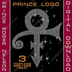 Prince Roger Nelson Logo SS6 SS10 Rhinestone Crystal Diamond Instant Digital Download, svg, eps, dxf, plt, studio, Rhinestone Template