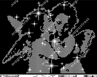 Engel Amor Amor Putto SS6 Bling Strass Kristall Diamant Sofortiger digitaler Download, svg, eps, dxf, plt, studio, Strass-Vorlage