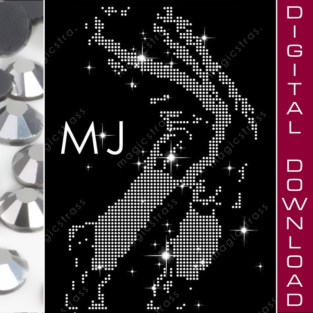 Michael Jackson SS6 Iron on Transfer Rhinestone Design,instant Digital ...
