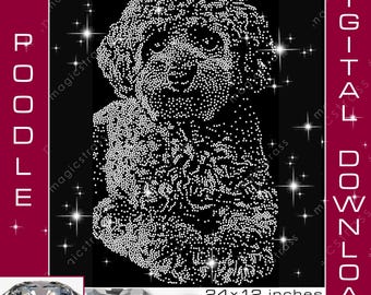 Poodle Dog Large SS6 Rhinestone Instant Digital Download, SVG EPS DXF Dog Rhinestone Template for plotter silhouette, cricut