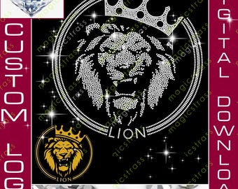 Modèle de strass personnalisé SS6 Logo Bling SVG Téléchargement numérique instantané, Modèle de strass pour Cricut, Silhouette Cameo, Traceur