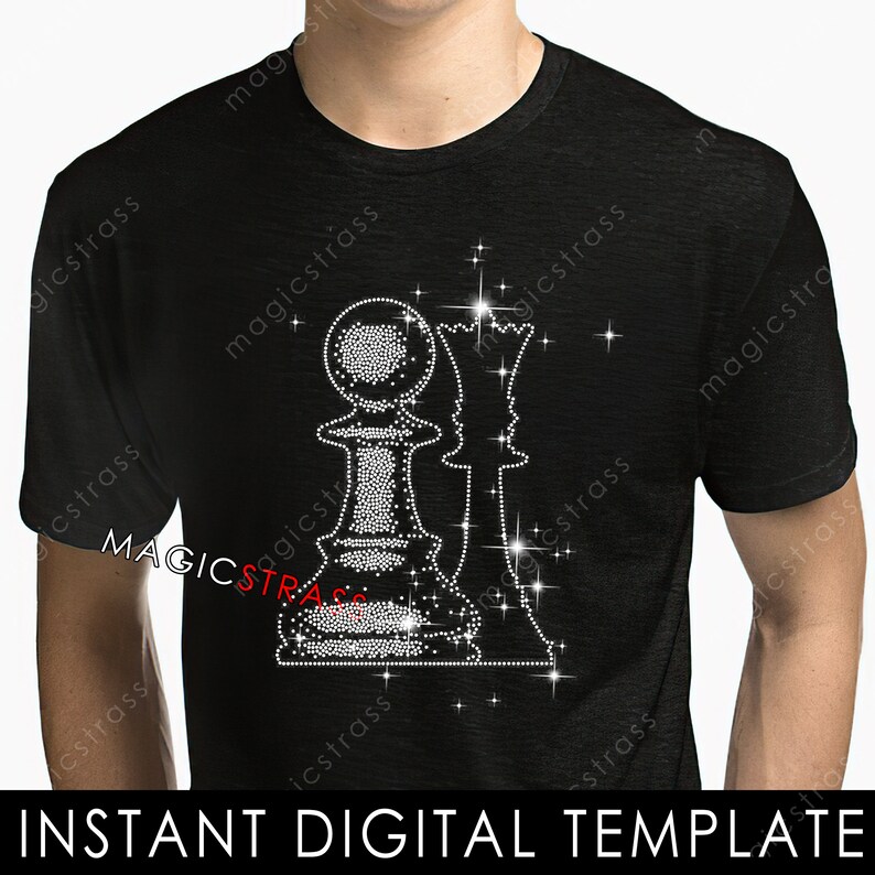 CHESS PAWN and ROOK SS6 Rhinestone Bling Crystal Diamond Instant Digital Download, svg, eps, dxf, plt, studio, Rhinestone Cricut Template