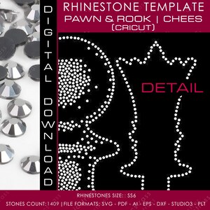 CHESS PAWN and ROOK SS6 Rhinestone Bling Crystal Diamond Instant Digital Download, svg, eps, dxf, plt, studio, Rhinestone Cricut Template