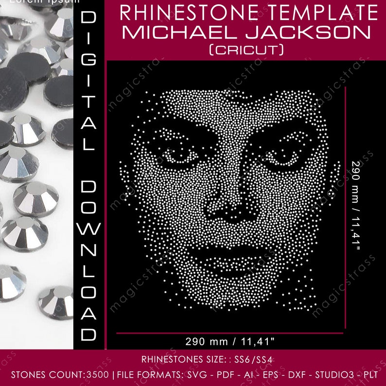 Michael Jackson SS6 Rhinestone Crystal Diamond Instant Digital - Etsy