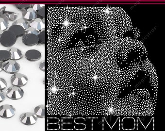 Petit enfant, meilleure maman SS6, strass, cristal, diamant, téléchargement numérique instantané, svg, eps, dxf, plt, studio, modèle de strass