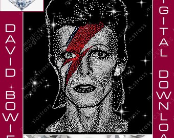 David Bowie SS6 Rhinestone Bling SVG Instant Digital Download, Rhinestone Large Template for silhouette cameo, plotter,NO CRICUT