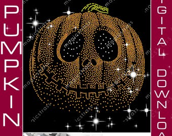Halloween Pumpkin SS6 Rhinestone Bling Design,SVG Digital File,dxf,eps, Iron On Transfer Rhinestone Template for Cricut silhouette plotter