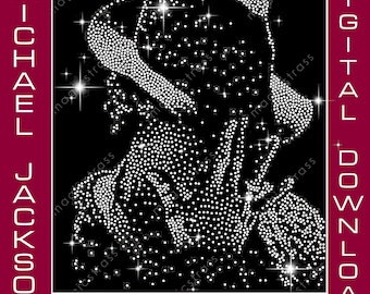 Michael Jackson Billie Jean SS6 Rhinestone Bling Instant Digital Download, svg, eps, dxf, plt, studio, Rhinestone Template for Cricut