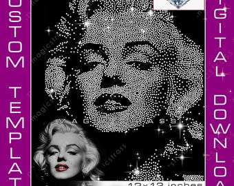 Custom Rhinestone Template SS6 Portrait,RUSH OPTION,Bling SVG Instant Digital Download,Rhinestone Design for Cricut,Silhouette cameo,Plotter