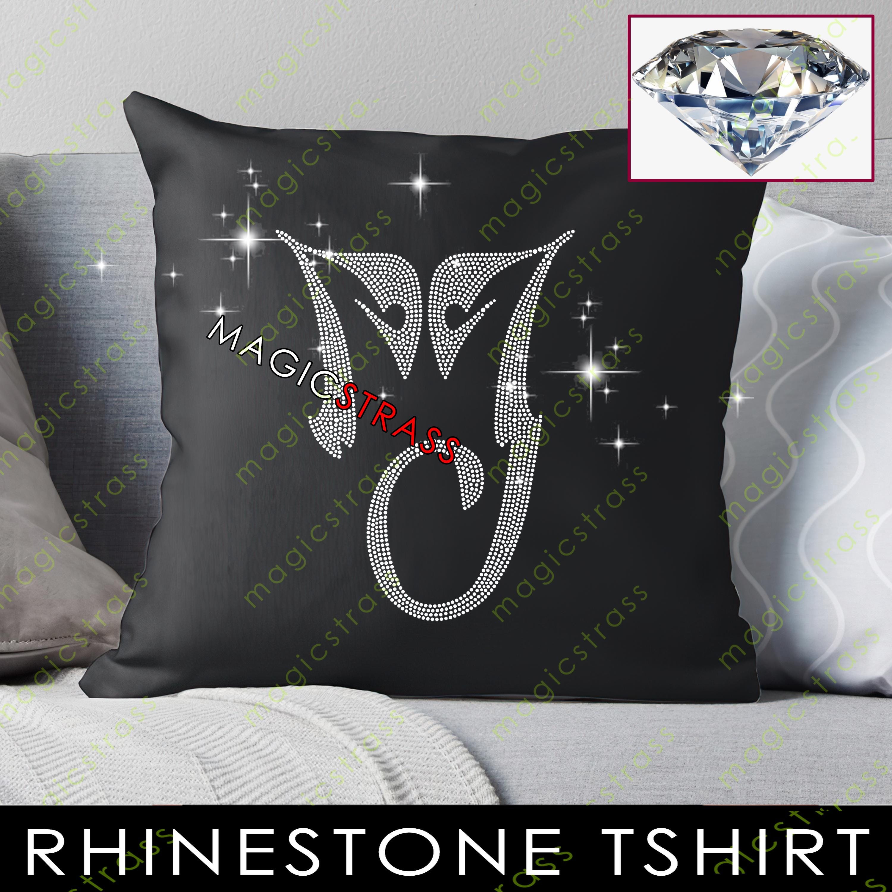マイケルジャクソン　クリスタルアート Michael Jackson Logo SS6+SS6+SS10 Rhinestone Crystal Diamond