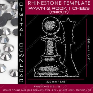 CHESS PAWN and ROOK SS6 Rhinestone Bling Crystal Diamond Instant Digital Download, svg, eps, dxf, plt, studio, Rhinestone Cricut Template