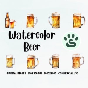 Beer Mug Clipart, Alcohol PNG, Beer Mug Png, Beer Clipart Set, Bottle Beer Watercolor, Cheers And Beers Images, Transparent background