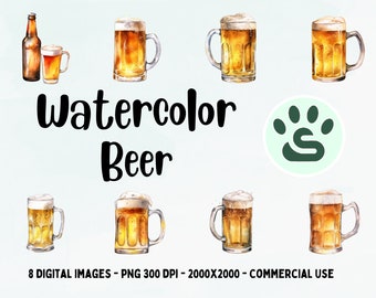 Beer Mug Clipart, Alcohol PNG, Beer Mug Png, Beer Clipart Set, Bottle Beer Watercolor, Cheers And Beers Images, Transparent background