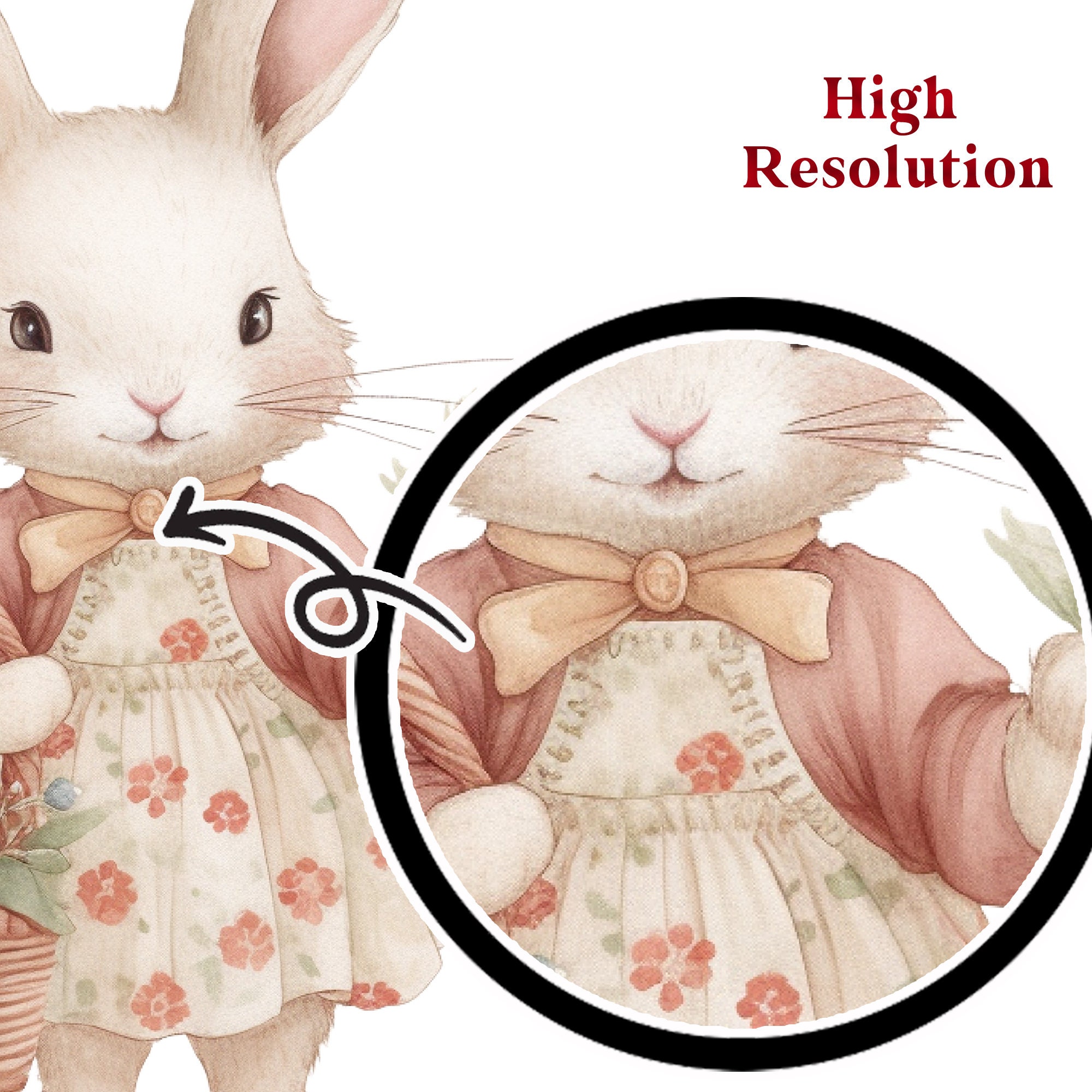 Cottage Core Rabbit 12 Watercolor Cottagecore Bunny Clipart Bundle, Fantasy Clip Art ...