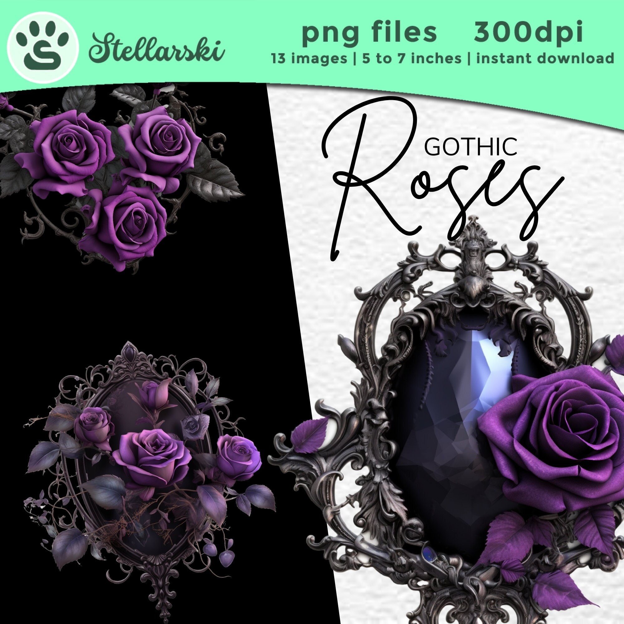 gothic roses clipart