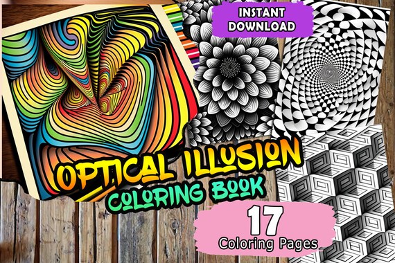 Optical Illusion Coloring Book Coloring for Adults 17 - Etsy