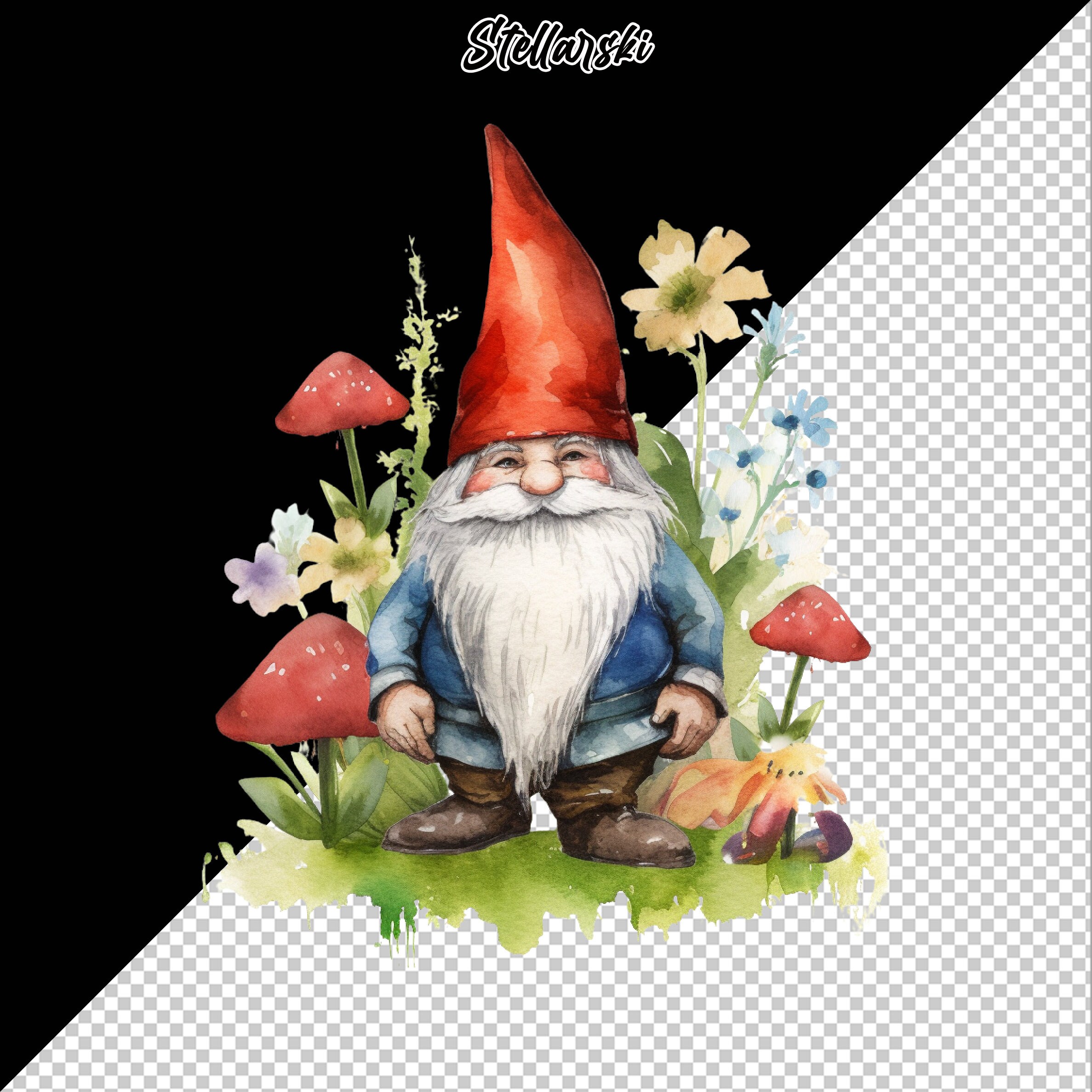 Garden Gnome PNG | Gnome Clipart Set | Watercolor Gnomes | Spring ...