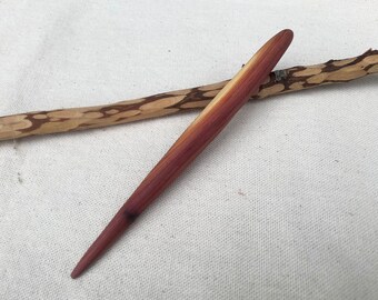 Carved Wooden Hair Stick, Hand-made Natural Red Cedar Ombre Hair Pin