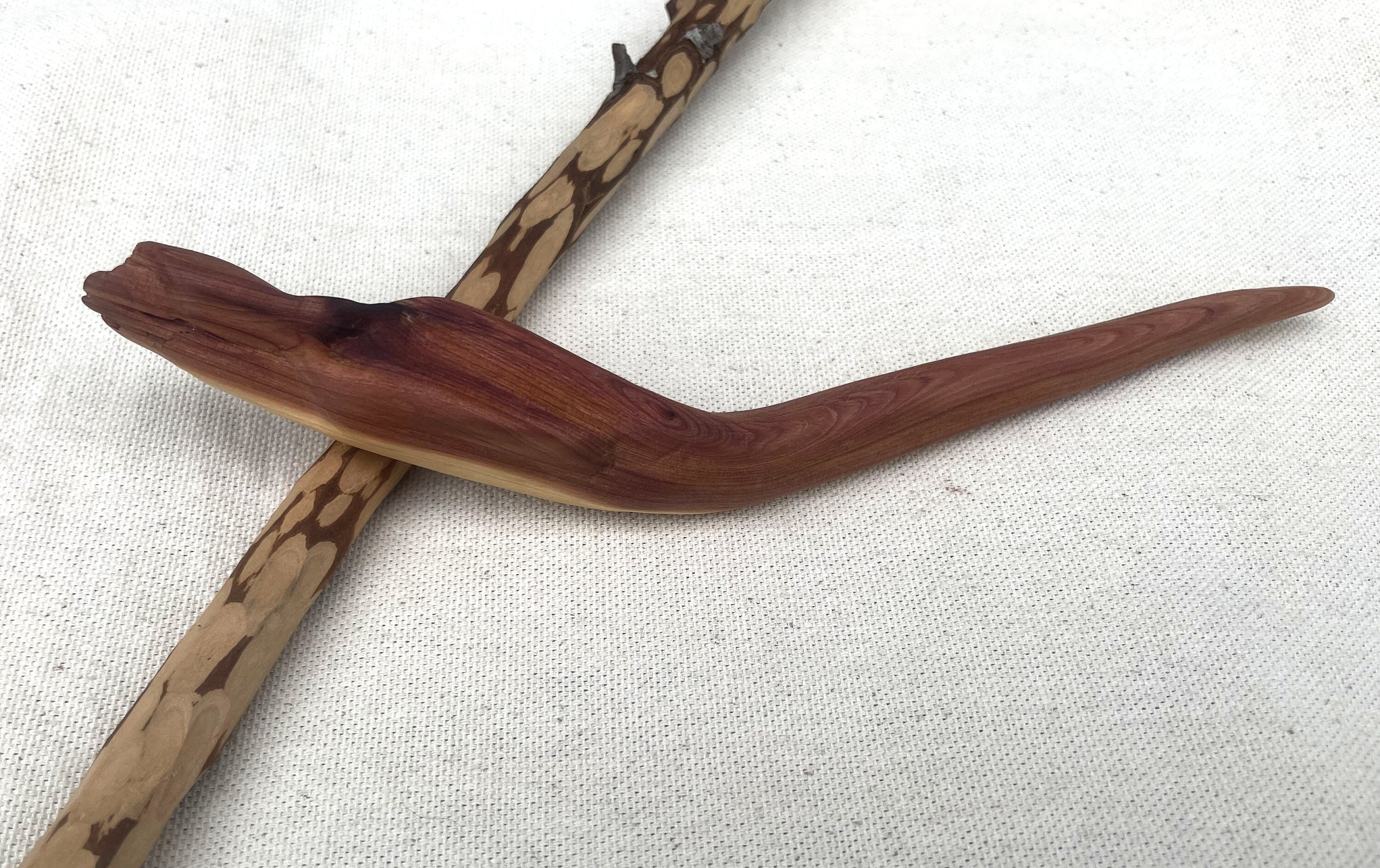 Carved Wooden Hair Stick, Hand-made Natural Red Cedar Hair Pin