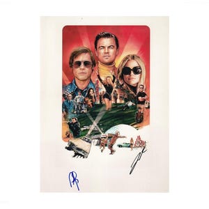 Brad Pitt Leonardo DiCaprio Once Upon A Time In Hollywood Autograph Photo 10x8 COA