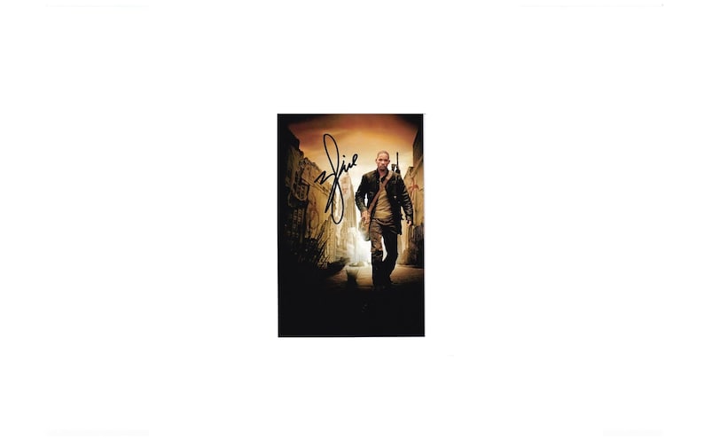Will Smith Io sono leggenda Carta autografata 5'5x3'5 COA immagine 1