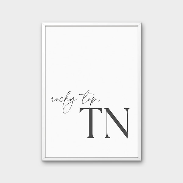 Rocky Top TN | UTK Wall Art | Minimal (Multiple Sizes) | Tennessee Vols | College Dorm Decor | College Wall Art | UTK Prints