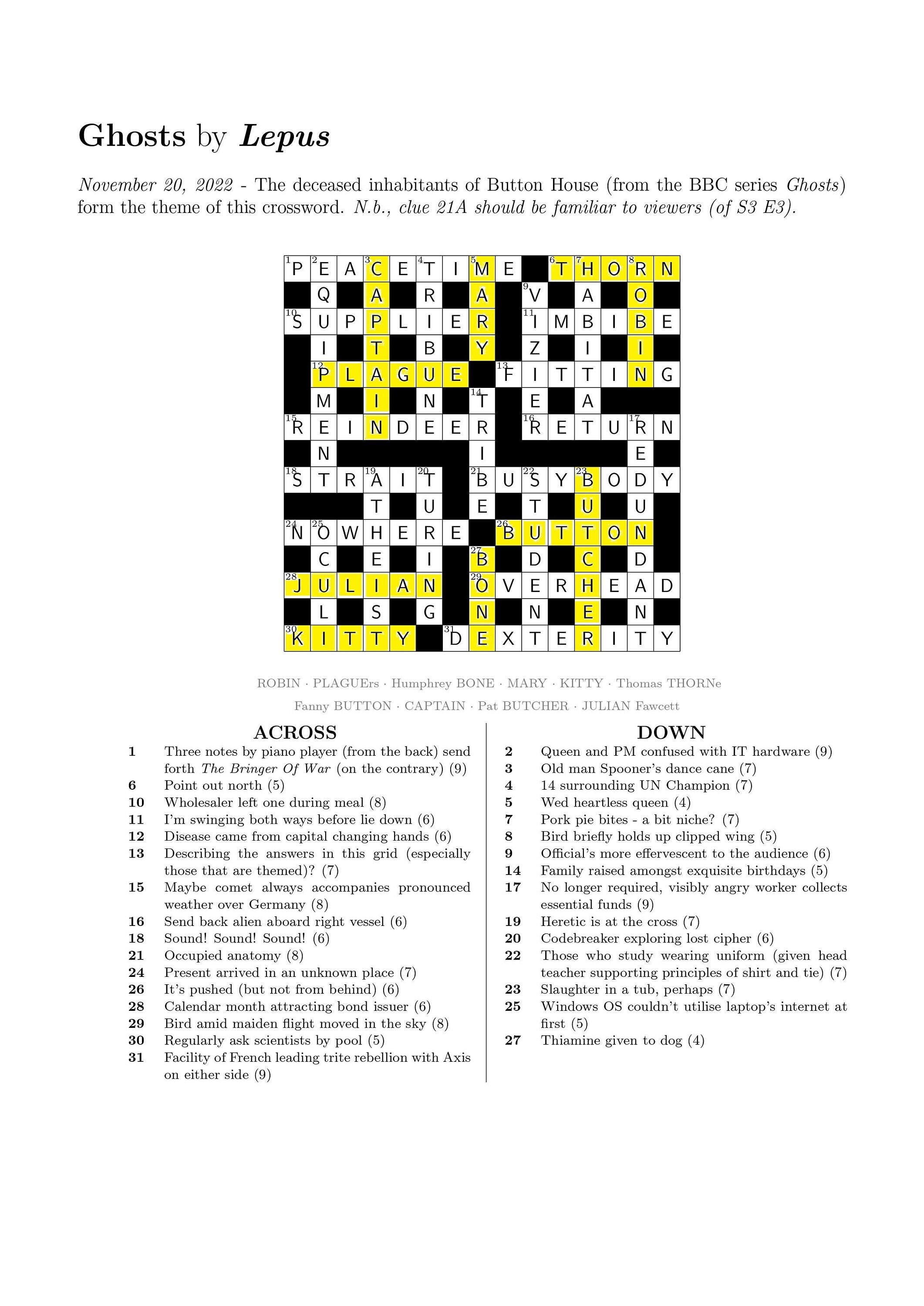 Personalised Cryptic Crossword 15 X 15 - Etsy UK
