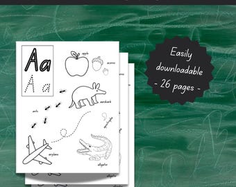 Kleurplaten Alfabet | 24 pagina's | Eenvoudig downloaden en afdrukken