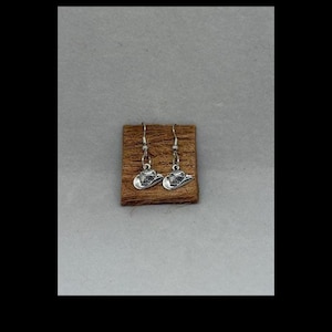Silver-tone cowgirl hat earrings