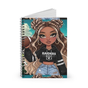 Spiral Notebook - Cheerful Raider Fan Journal, Football Lover&#39;s Gift, Sports Enthusiast Diary, Spiral Bound Note Book, Raiders Themed [...]