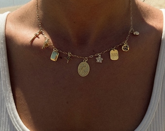 Collana con ciondoli personalizzati/ciondoli delicati/collana con ciondoli d'oro/crea la tua collana