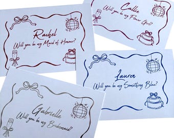 Foil Bridesmaid Proposal Card – Maid of Honour, Flower Girl